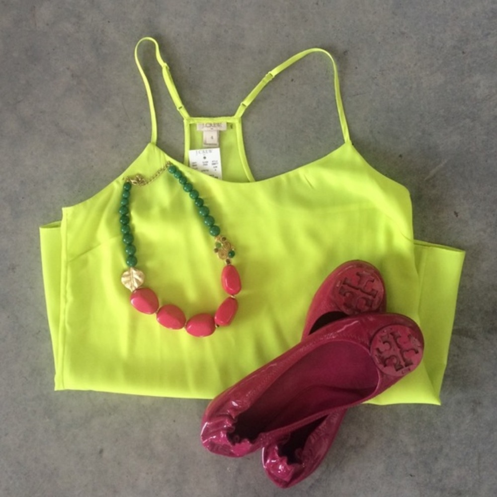 Neon Green Sq Racerback Tank